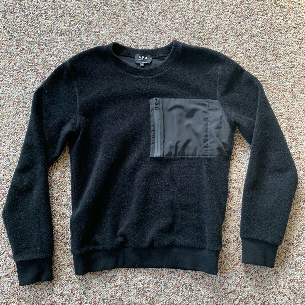 A.P.C. Synthetic Fuzzy Sweater with Tech Pocket